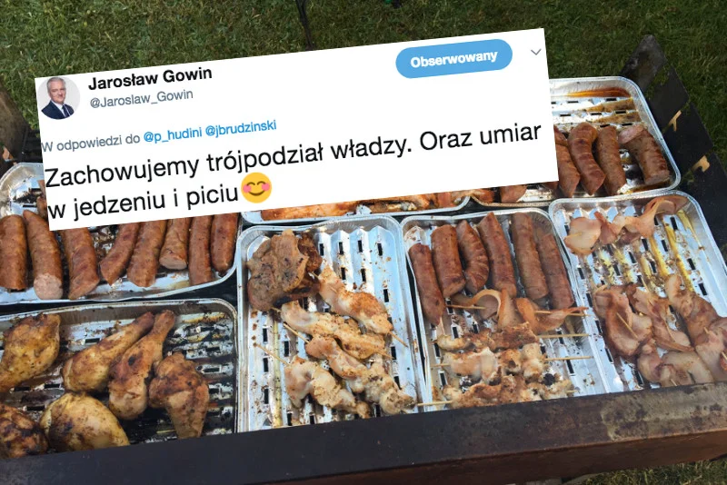 Jarosław Gowin zachowuje umiar w jedzeniu i piciu. A także zasadę trójpodziału władzy.