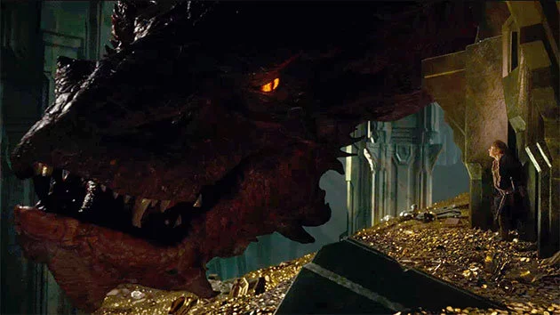 Smok Smaug i jego złote góry