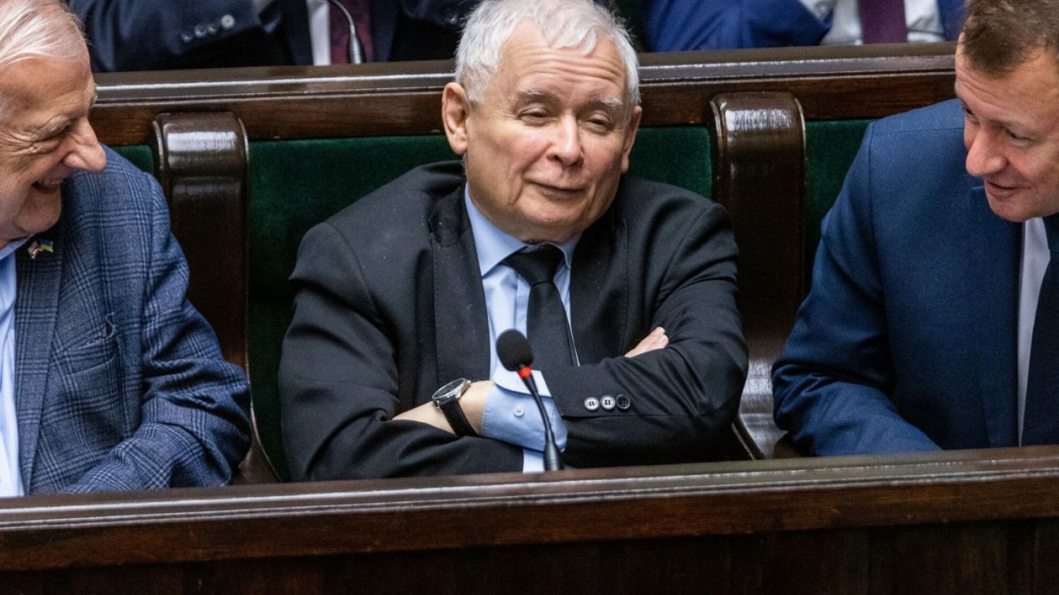 Ryszard Terlecki, Jarosław Kaczyński i Mariusz Błaszczak w ławach sejmowych.