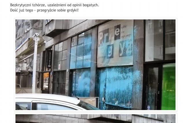 Anarchiści oblali farbą restaurację Piotra Najsztuba.