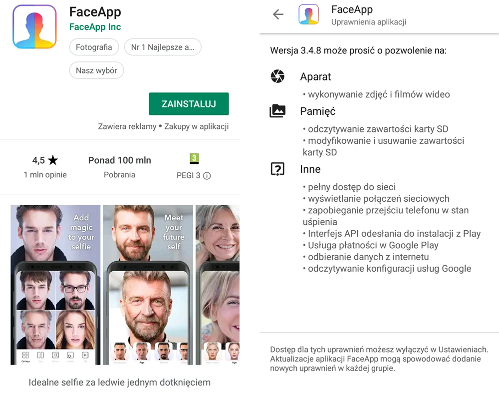 Instalując FaceApp, godzimy się na wiele rzeczy