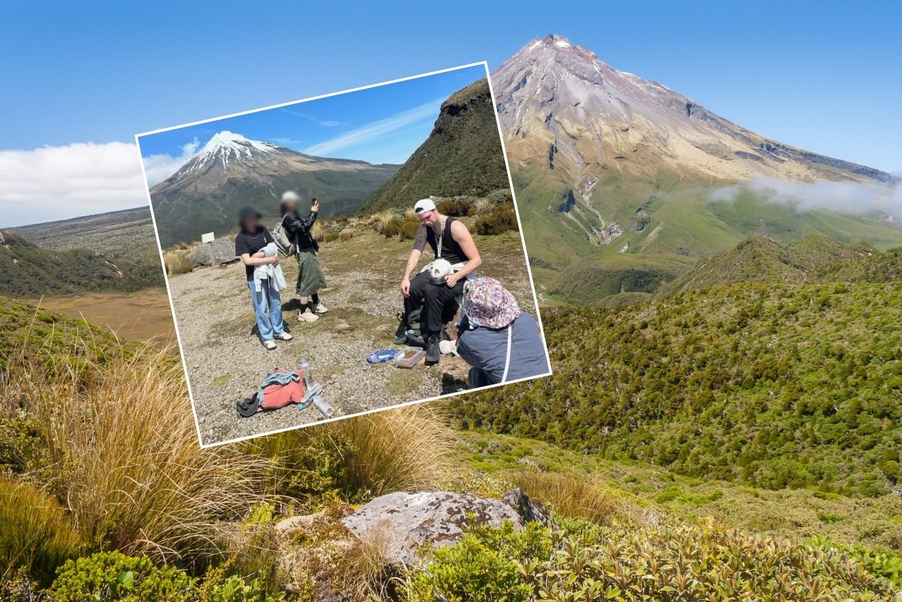Władze Parku Narodowego Egmont poszukują mężczyzny, który spacerował po nim z kotem