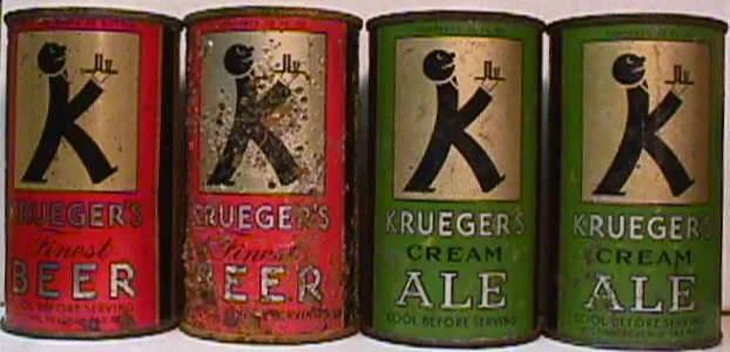 Tak wyglądały pierwsze puszki piwa firmy Gottfried Krueger Brewing Company.