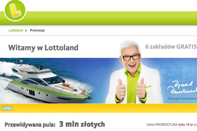 "Pan Lotto" reklamuje firmę bukmacherską z Gibraltaru, która łudząco przypomina Lotto.