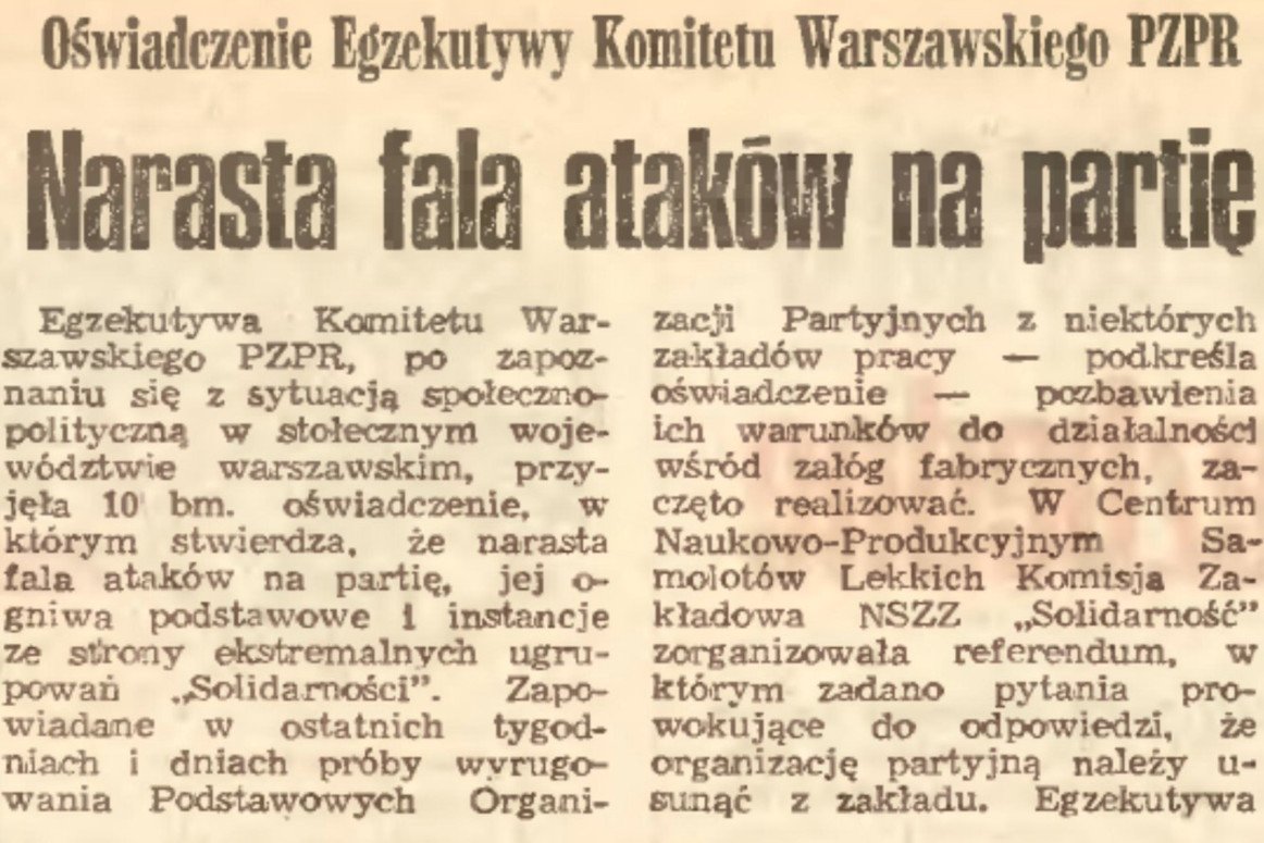 "Mamy powtórkę z rozrywki, choć stan wojenny raczej nie grozi". Internauta wrzucił na Twittera tekst z 11 grudnia 1981 r., który według niego brzmi podobnie do obecnego przekazu partii rządzącej.