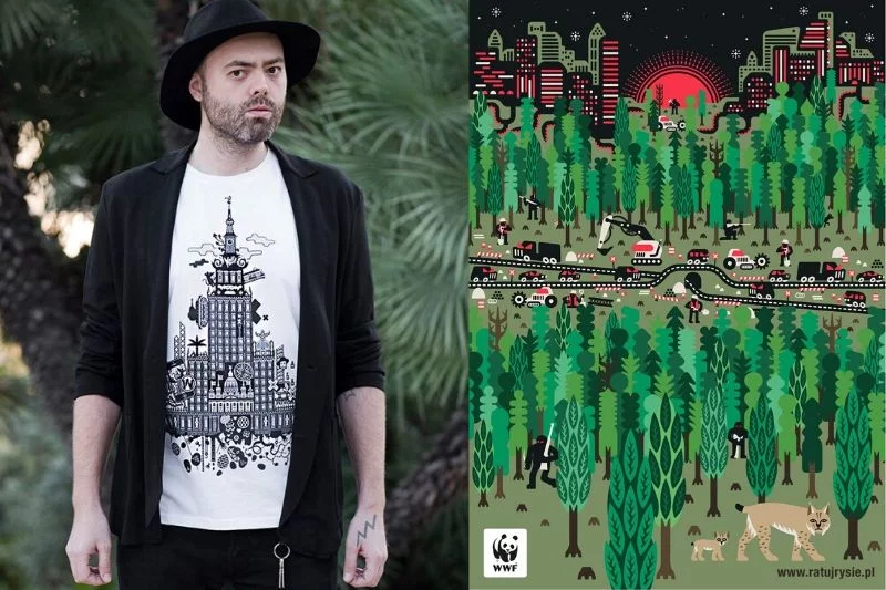Plakat Jana Kallwejta stworzony w ramach kampanii WWF Polska