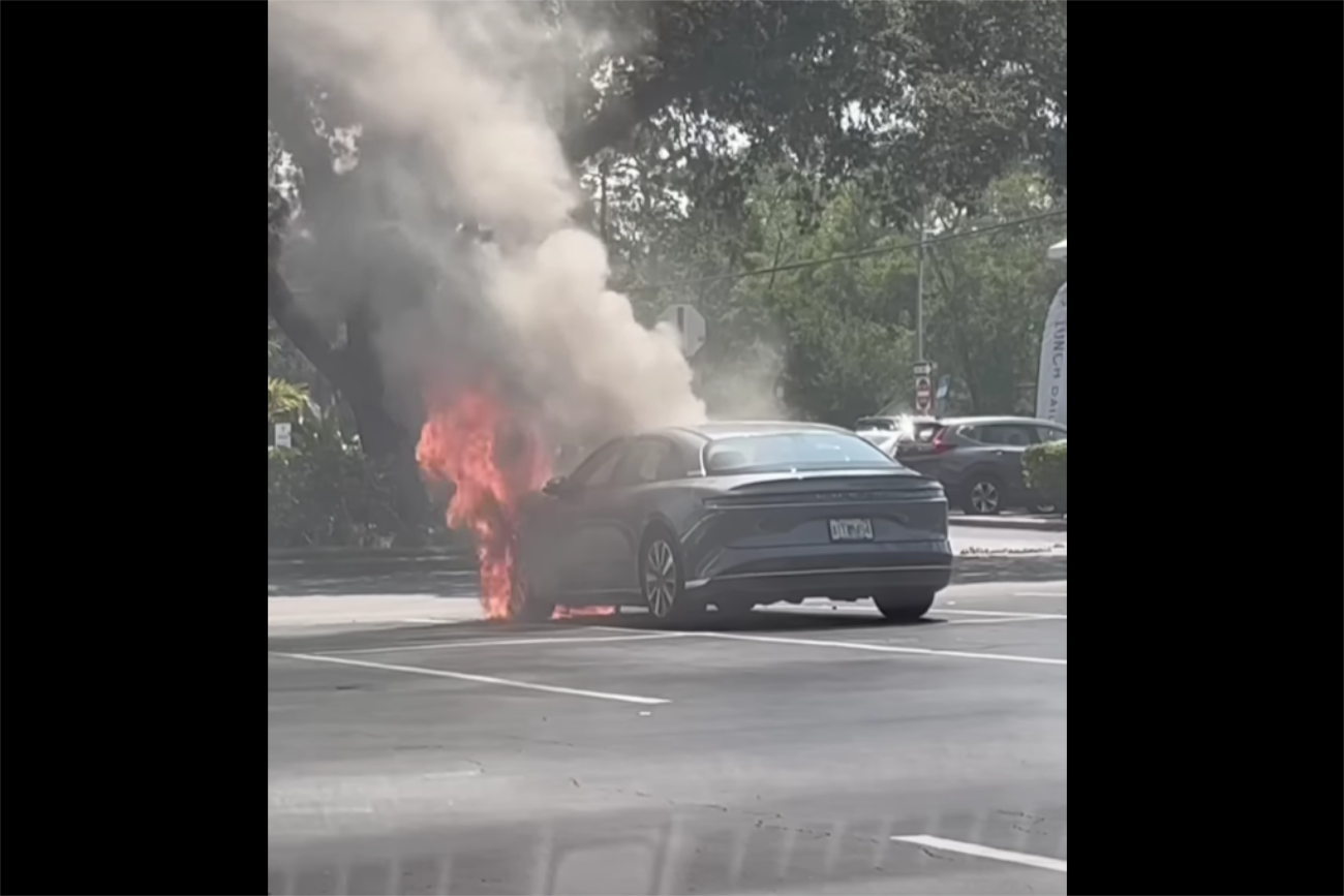 Lucid Air Pure spłonął na prezentacji
