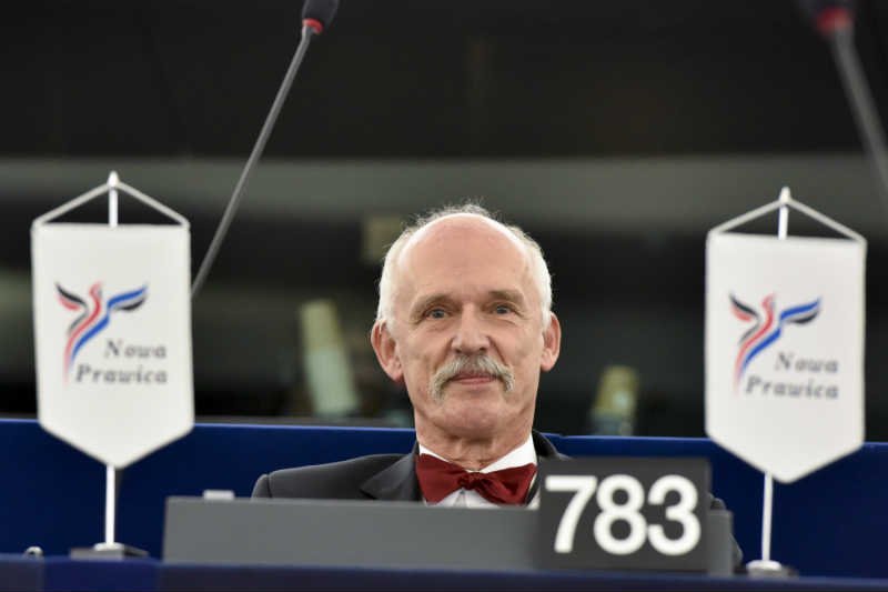 Janusz Korwin-Mikke i jego trzej koledzy mają w Parlamencie Europejskim mają aż 65 asystentów.