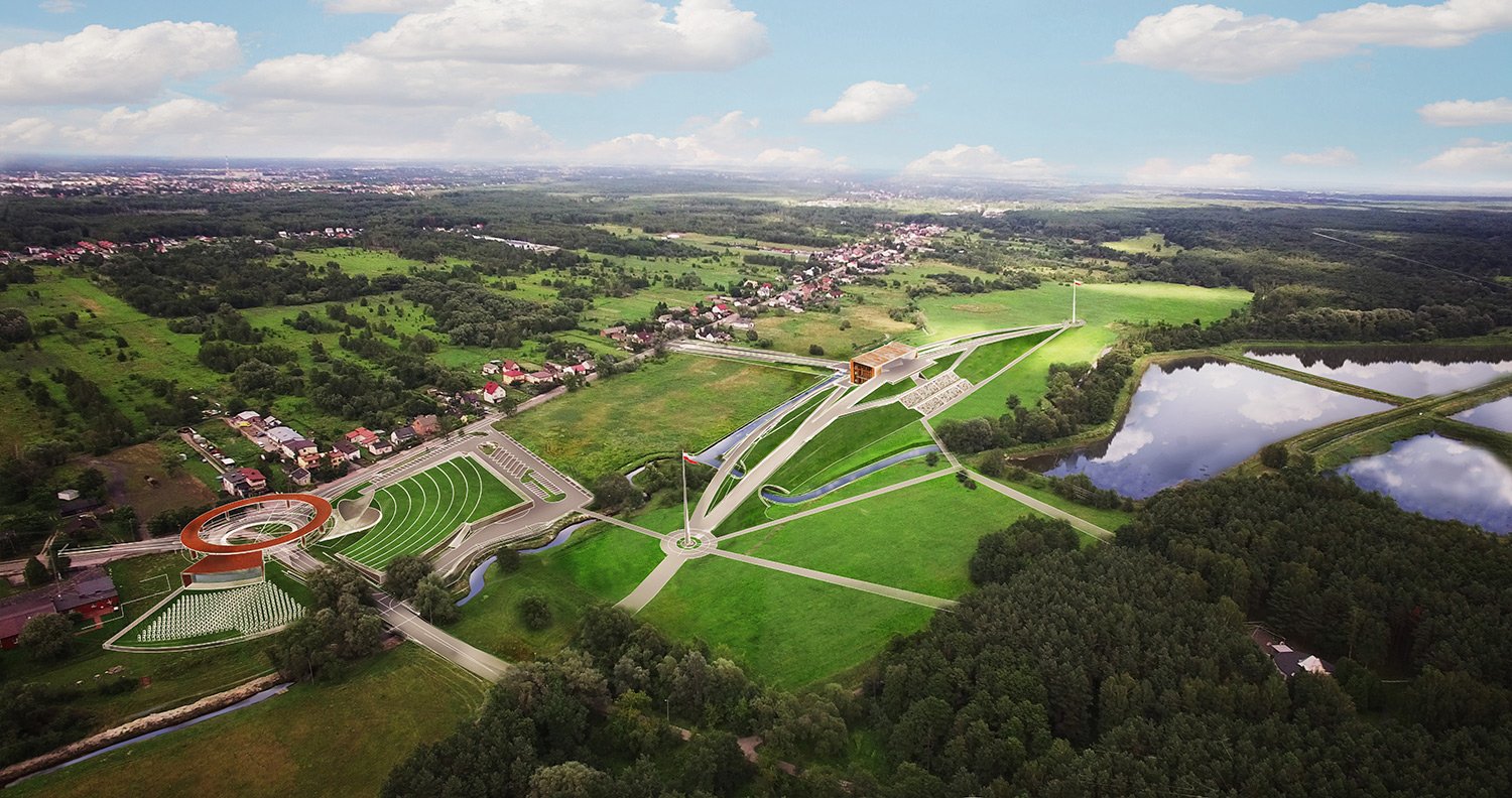 Wizualizacja Muzeum bitwy Warszawskiej 1920 r. autorstwa arch. Czesława Bieleckiego