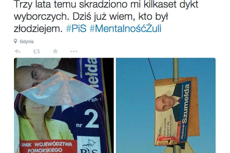 Radomir Szumełda i Agnieszka Pomaska z PO oskarżają PiS o kradzież materiałów wyborczych.