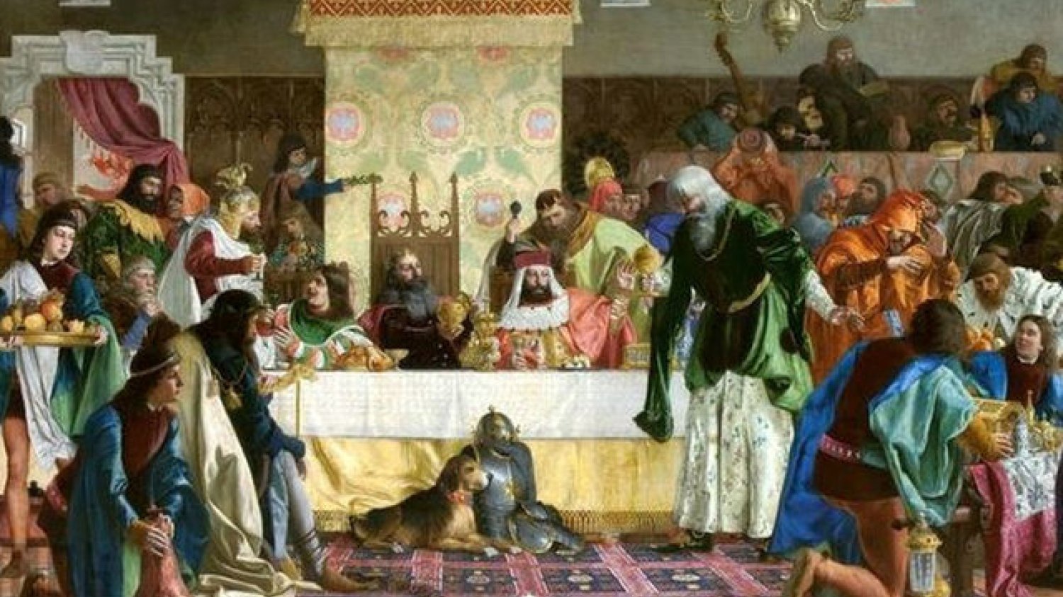 Uczta u Wierzynka, obraz Bronisława Abramowicza z 1876 roku.