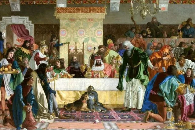 Uczta u Wierzynka, obraz Bronisława Abramowicza z 1876 roku.