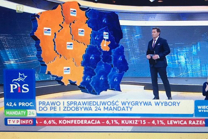 Podział Polski przy wyborach do Parlamentu Europejskiego 2019