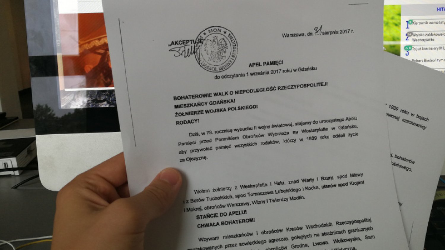 I o co była ta awantura?! Mamy treść Apelu Pamięci na Westerplatte.