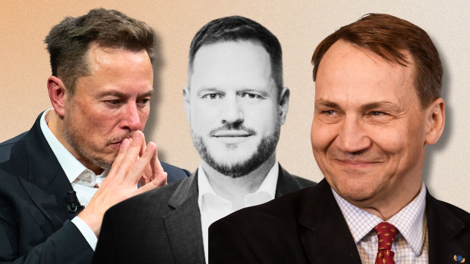Elon Musk, Radosław Sikorski, Janusz Cieszyński na X Elon Musk, Radosław Sikorski, Janusz Cieszyński