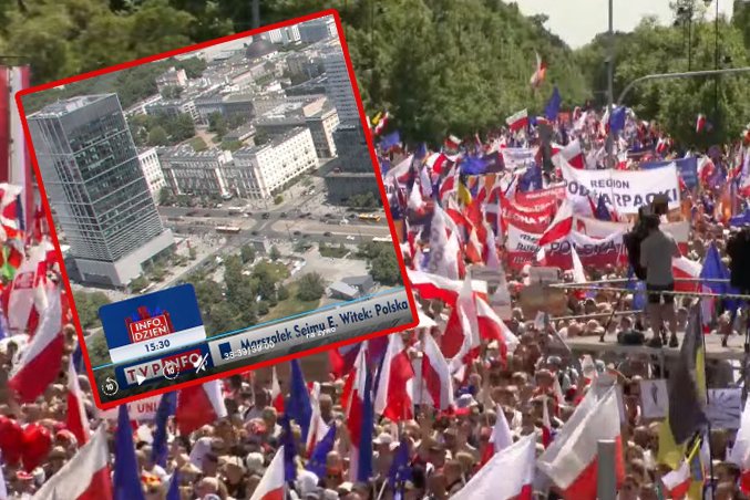 Relacja marszu w Warszawie w TVP. Telewizja Polska pokazała puste ulice