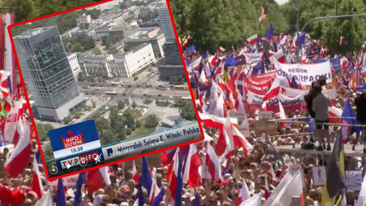Relacja marszu w Warszawie w TVP. Telewizja Polska pokazała puste ulice