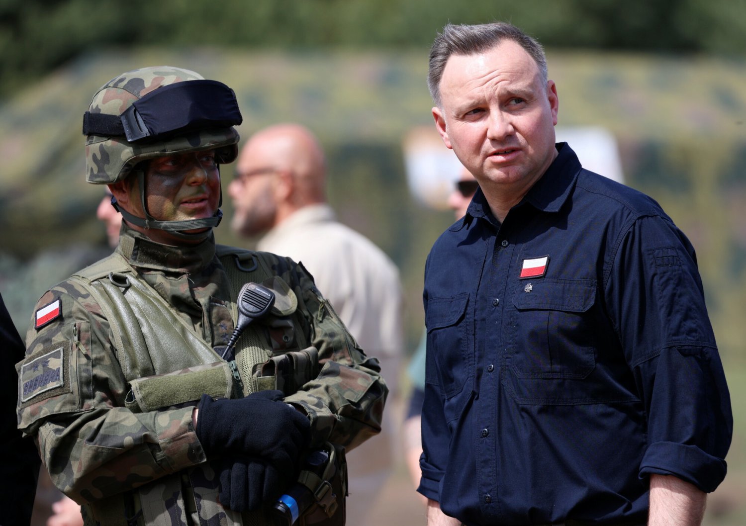 Prezydent Andrzej Duda i żołnierze