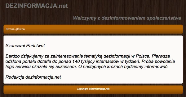 Na tej stronie nic się nie zmienia od lutego.