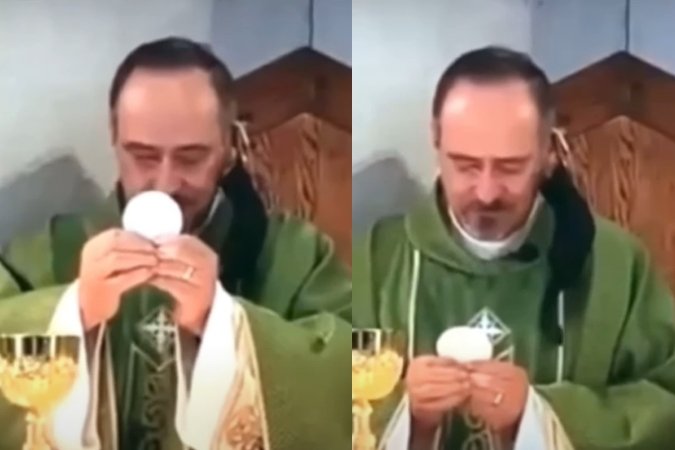 Ksiądz rozpłakał się podczas mszy.