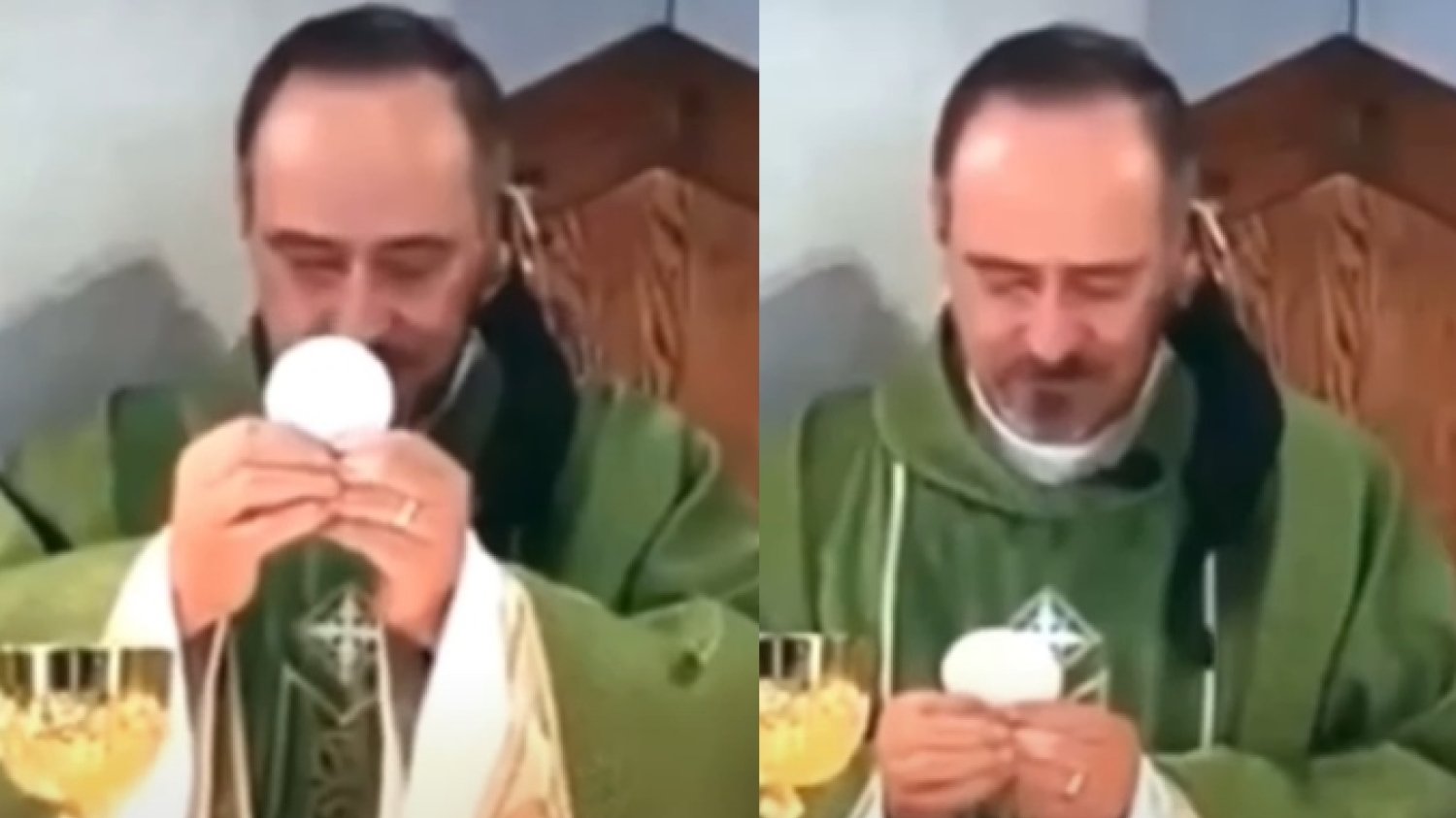 Ksiądz rozpłakał się podczas mszy.