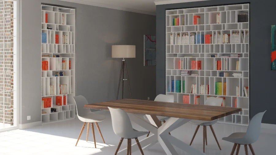 Regały Multishelf, stół Primal Wood