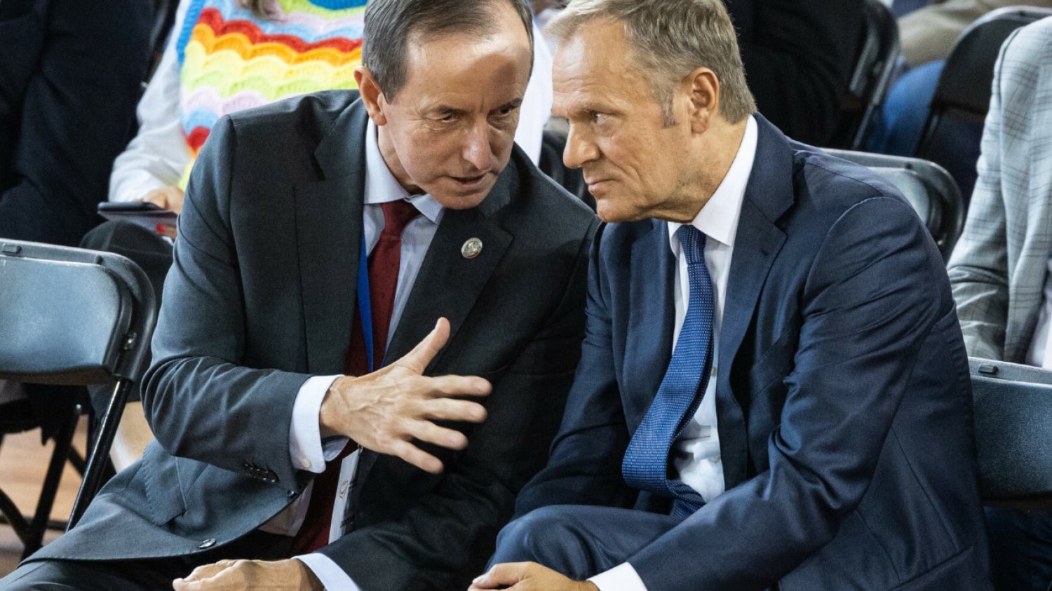 Tomasz Grodzki i Donald Tusk podczas Krajowej Konwencji Platformy Obywatelskiej w Płońsku
