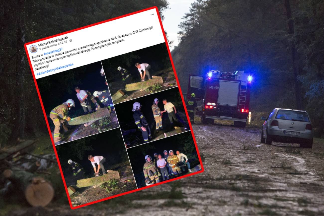 Kołodziejczak z piłą pomaga strażakom. Takiej krytyki się nie spodziewał