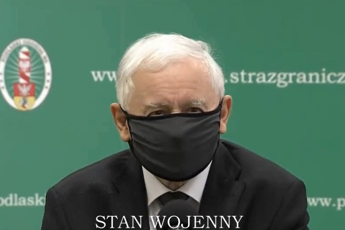 Jarosław Kaczyński zaliczył wpadkę mówiąc o kryzysie na granicy z Białorusią