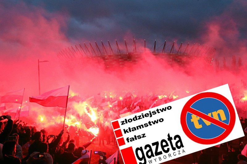 "J...ć, j...ć TVN". Narodowcy zachwyceni decyzją, że  TVN i "Wyborcza" nie dostaną akredytacji na Marsz Niepodległości