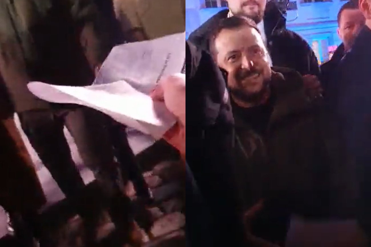 Lider AGROunii Michał Kołodziejczak wręczył prezydentowi Ukrainy list ws. zboża z Ukrainy