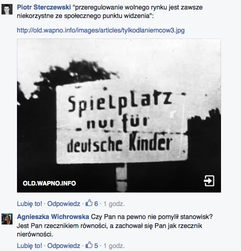 Użytkownicy i użytkowniczki Facebooka skrytykowali pełnomocnika ds. równego traktowania i przypomnieli historię dyskryminacji w dostępie do dóbr i usług.