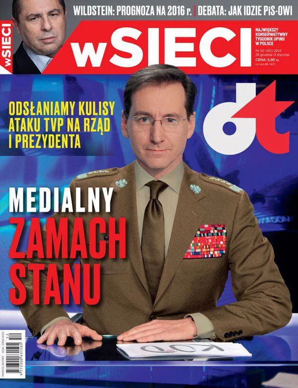 Zdjęcie okładki tygodnika "Sieci" z grudnia 2015 r. To tego numeru dotyczy wyrok warszawskiego Sądu Okręgowego.