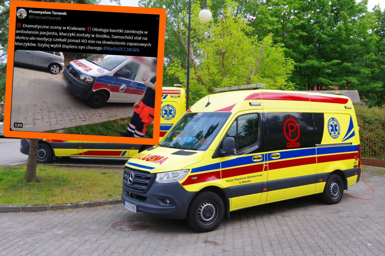 Kraków. Zatrzasnęli pacjenta w ambulansie. Do sieci trafiło nagranie.