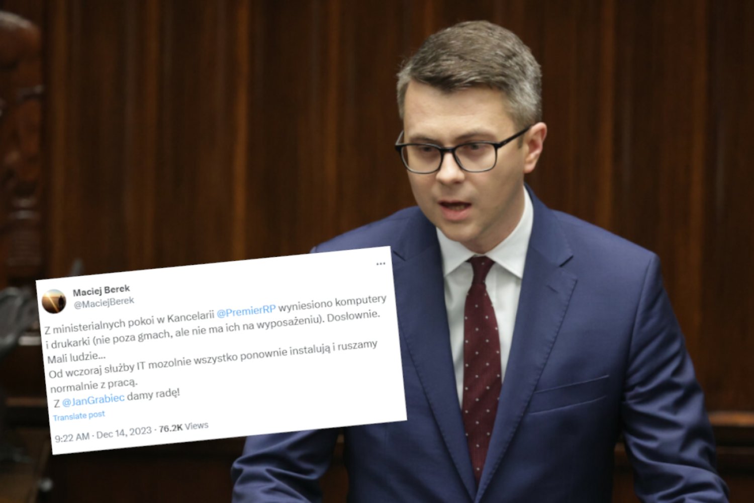 Z biur Kancelarii Premiera zniknęły komputery i drukarki. Jest reakcja Müllera