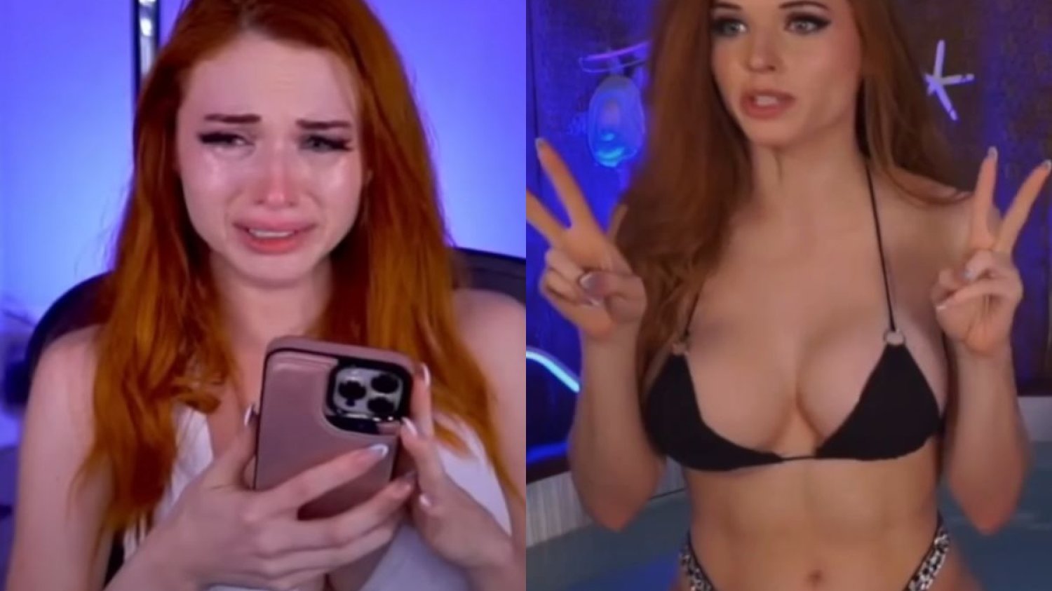 Amouranth zszokowała widzów wyznaniem o przemocowym mężu. Po aferze dalej robi streamy z basenów.