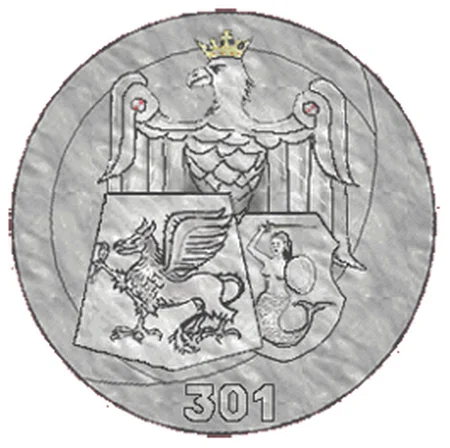 Emblemat 301. Dywizjonu Bombowego Ziemi Pomorskiej "Obrońców Warszawy".