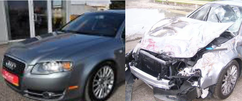 Audi po i przed wizytą u "uczciwego sprzedawcy". Widać różnicę, prawda? Link do wątku na forum w źródle zdjęcia