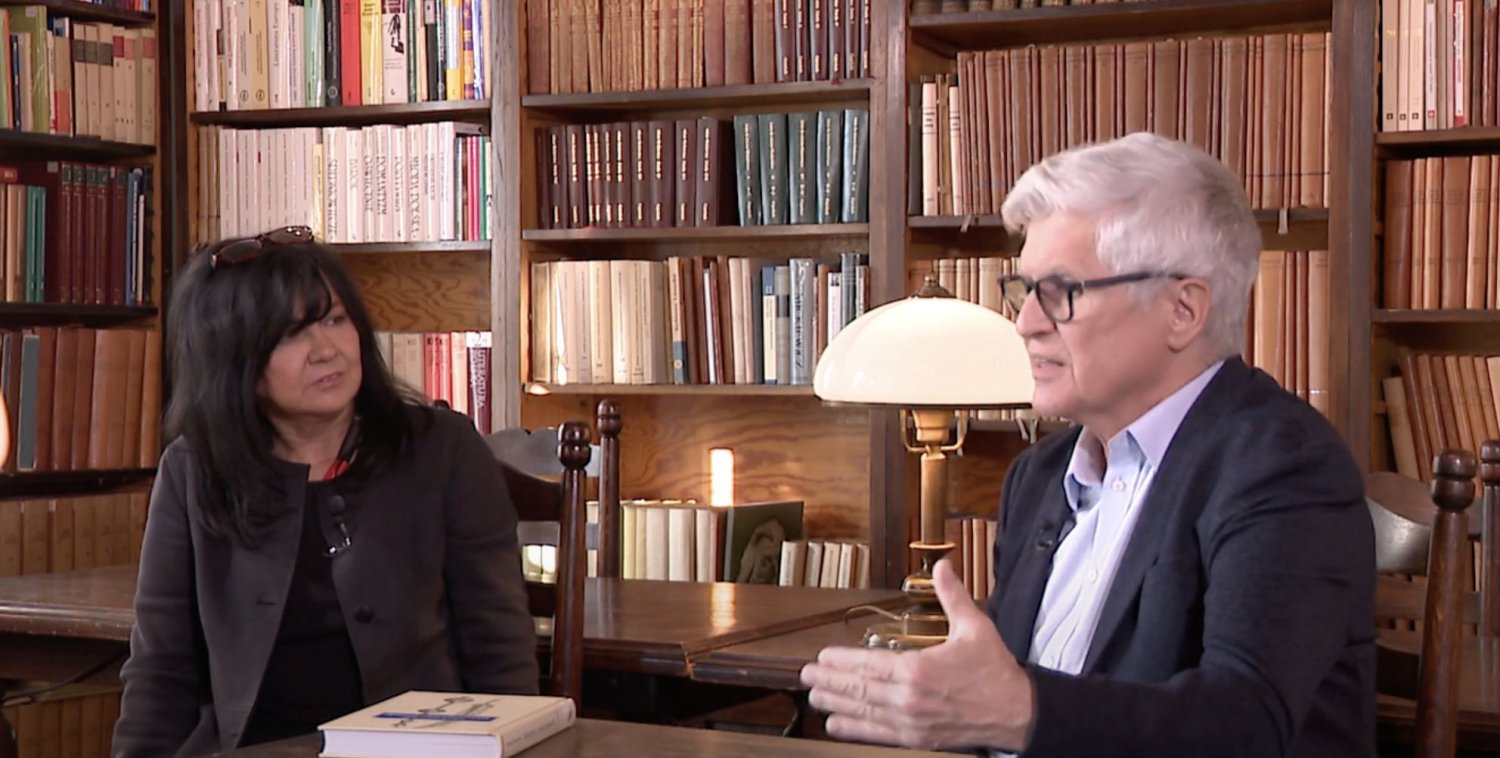 kadr z realizacji mojej rozmowy z prof. Andrzejem Fabianowskim w Muzeum Literatury w Warszawie