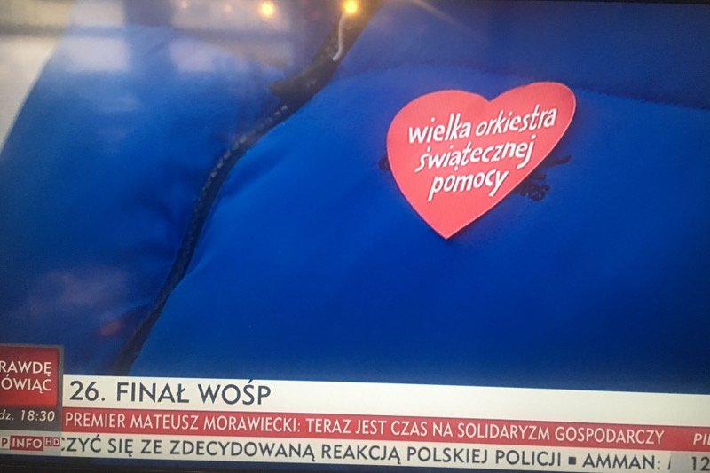 Informacja o WOŚP pojawiła się w serwisach TVP Info.