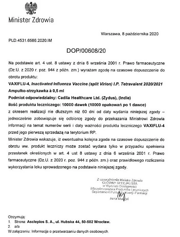 Szczepionka na grypę 2020/2021: Wiemy skąd dotrze do Polski [VAXIFLU-4]