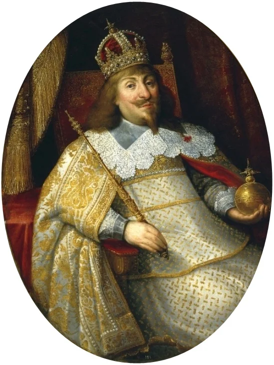 Władysław IV w stroju koronacyjnym, przed 1635 r., portret autorstwa Bartłomieja Milwitza.