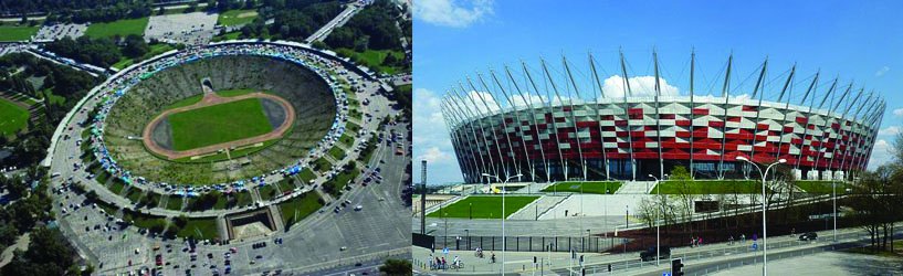 Porównanie Stadionu Dziesięciolecia i Stadionu Narodowego. To najlepszy przykład jak zmieniła się Polska dzięki EURO 2012.