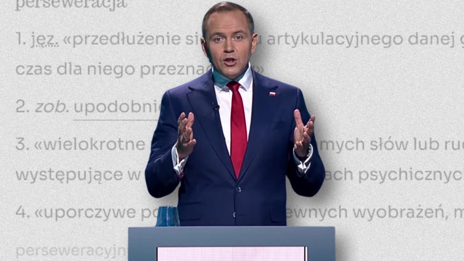 Co to perseweracja? Nawrocki rzucił do Trzaskowskiego tym słowem na debacie