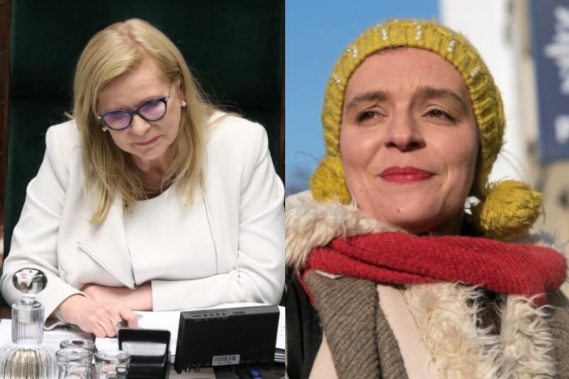 Wicemarszałkini Małgorzata Gosiewska (PiS) i posłanka Klaudia Jachira (KO). Czy członkini partii rządzącej wulgarnie określiła przedstawicielkę opozycji? Gosiewska zaprzecza.