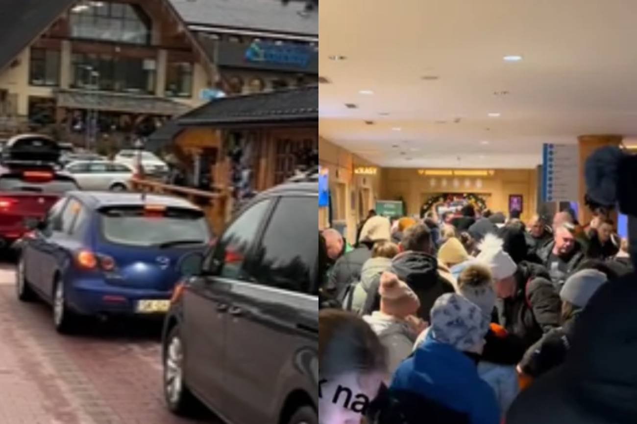 Termy Chochołowskie – ludzi wpychali się na ściany. Jest nagranie