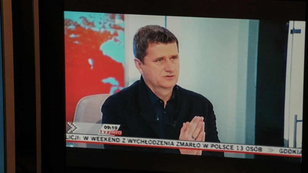 Janusz Palikot daje wywiad TVP Info