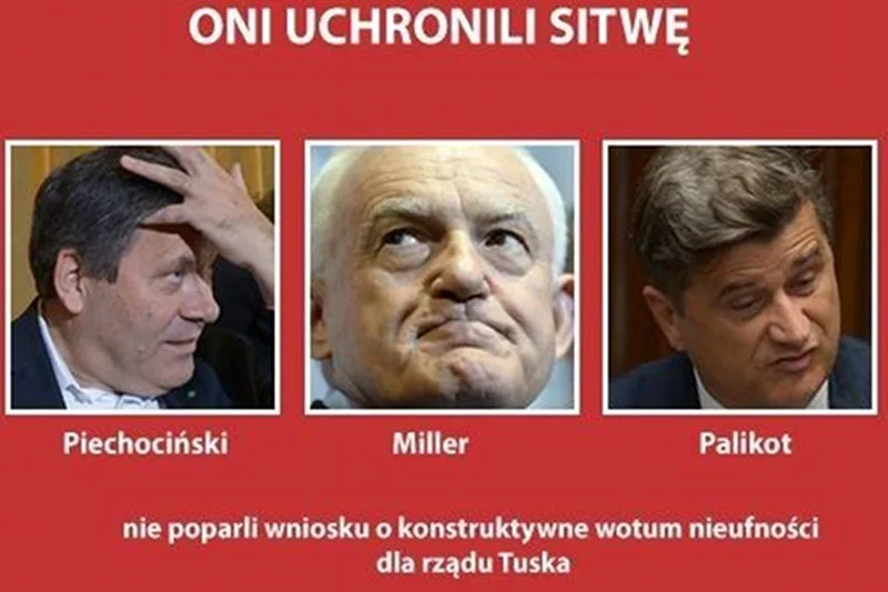 PiS na plakatach przypomina, kto nie poparł konstruktywnego wotum nieufności dla Donalda Tuska