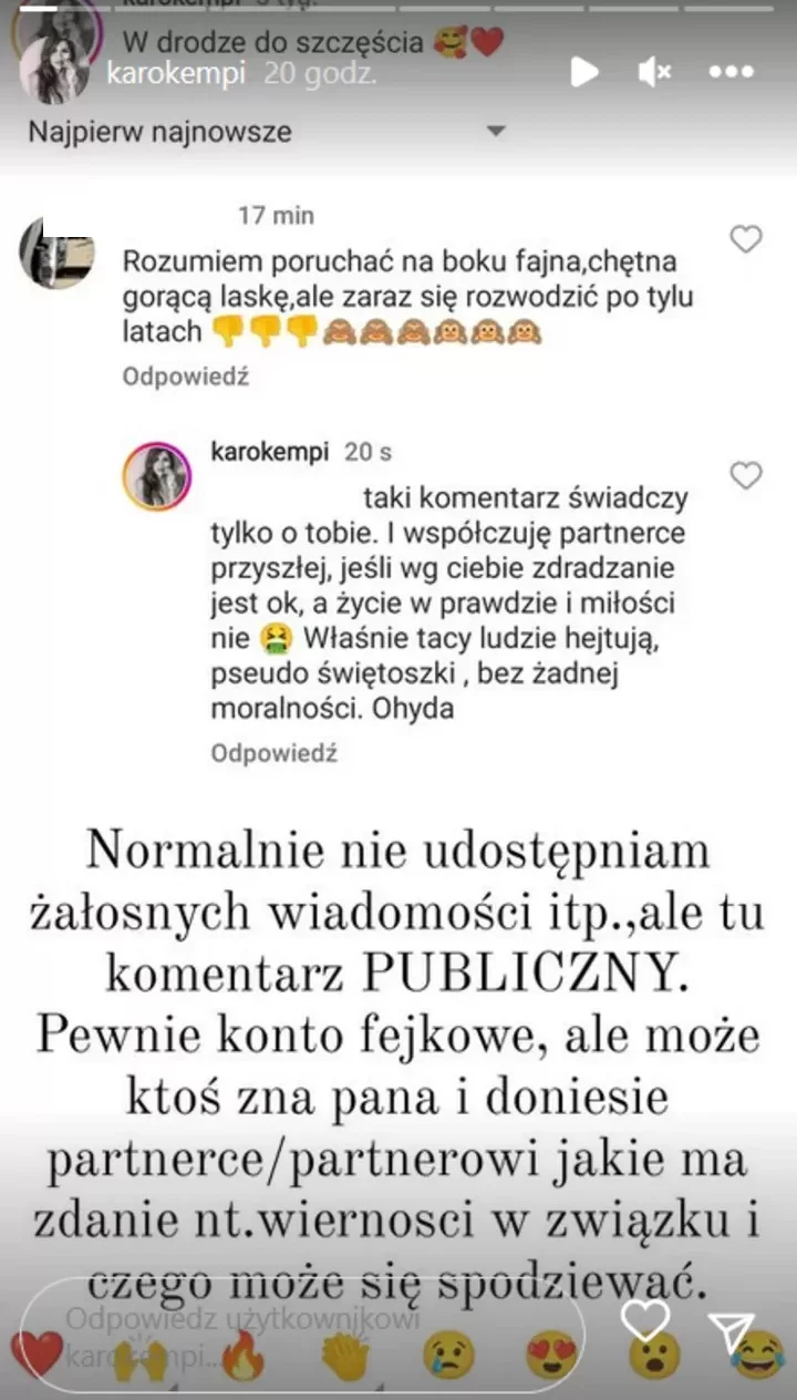 Partnerka Krzysztofa Skiby ma dość wulgarnych zaczepek. "Po**chać na boku"