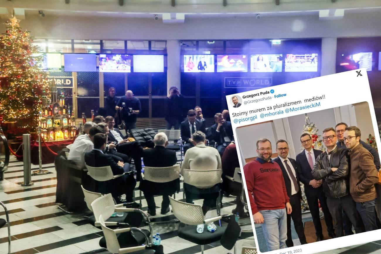 Protest w TVP. Napis na koszulce posła PiS budzi emocje